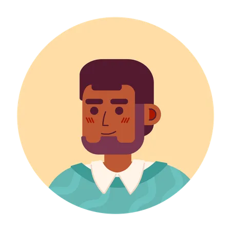 Adult brunette man with beard  Illustration