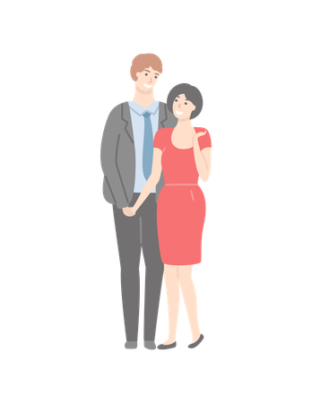 Adult couple standing together  Illustration