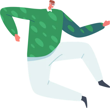 Adult man dancing Illustration