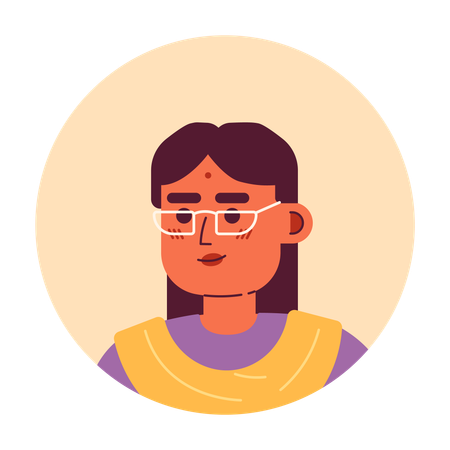 Femme indienne adulte dans des lunettes  Illustration