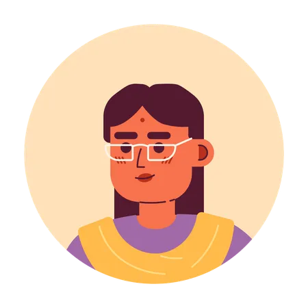 Femme indienne adulte dans des lunettes  Illustration