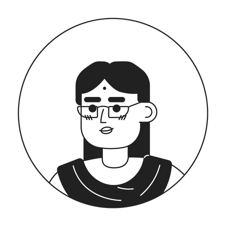 Femme indienne adulte dans des lunettes  Illustration