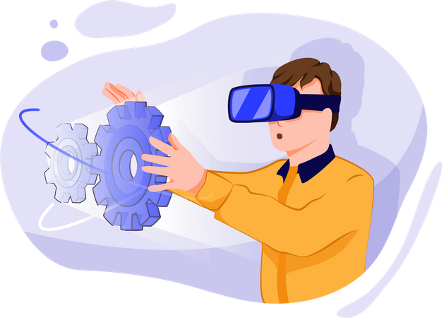 Advance managing automation via vr technologies  Illustration