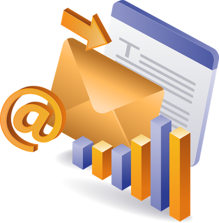 Advanced business email marketing data  Illustration