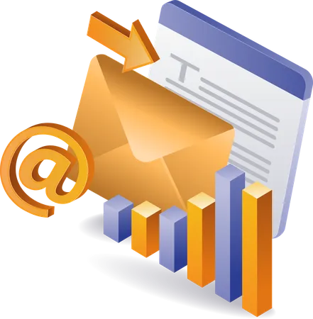 Advanced business email marketing data  Illustration