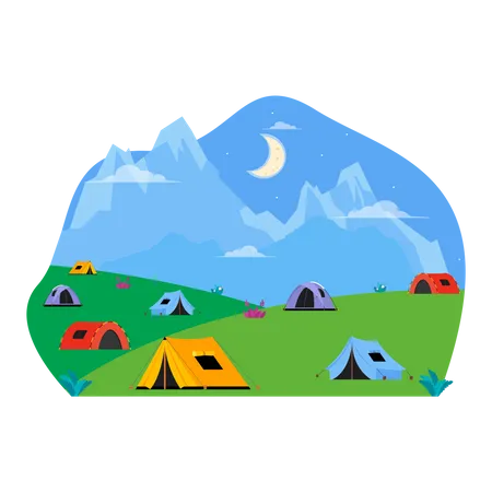 Adventure Camp  Illustration
