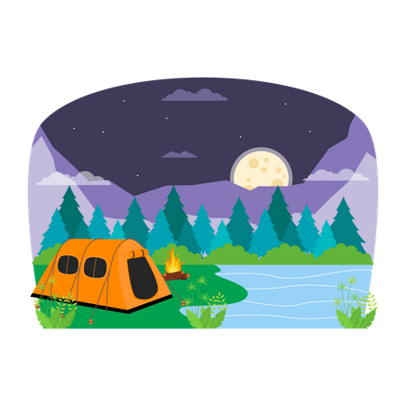 Adventure camp  Illustration