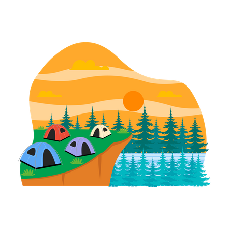 Adventure camping Illustration