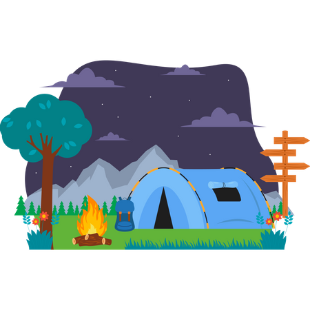 Adventure camping Illustration