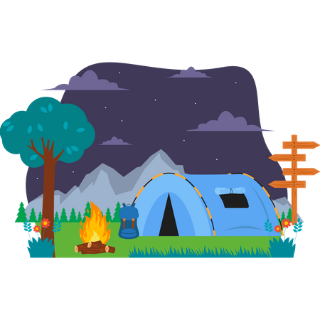 Adventure camping  Illustration