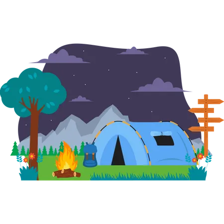 Adventure camping  Illustration