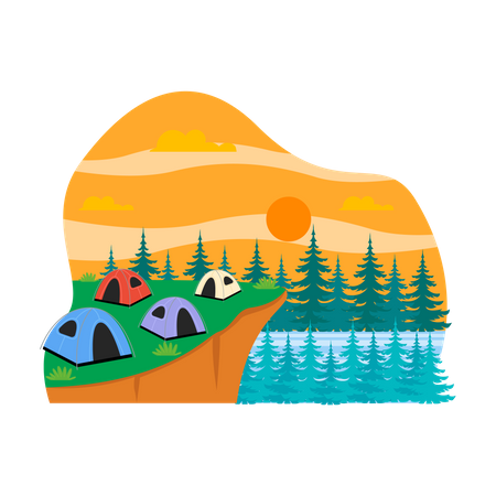 Adventure camping  Illustration