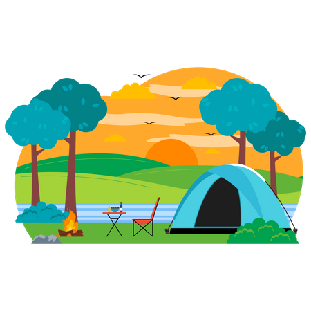 Adventure Camping  Illustration