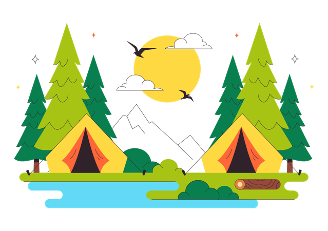 Adventure Camping  Illustration