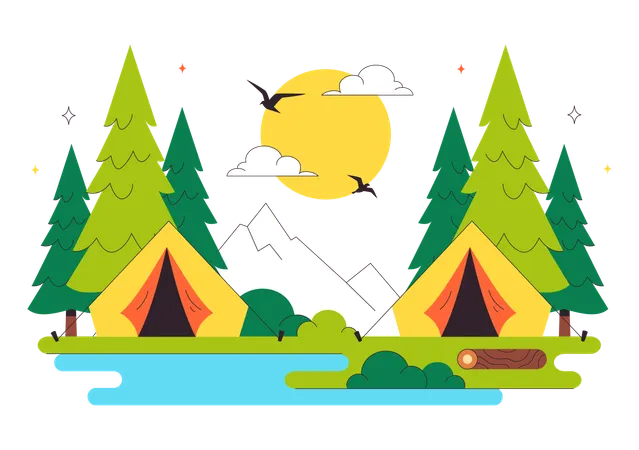 Adventure Camping  Illustration