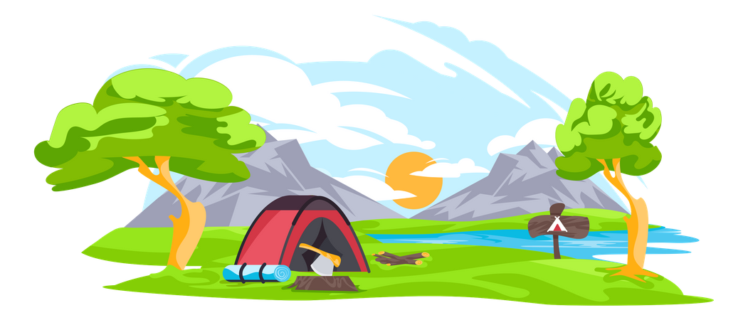 Adventure Camping  Illustration