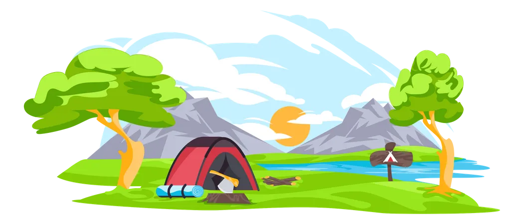 Adventure Camping  Illustration