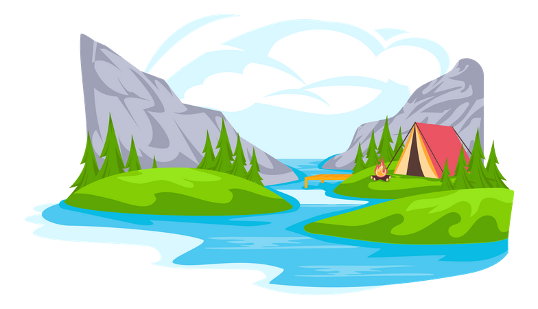 Adventure Camping  Illustration