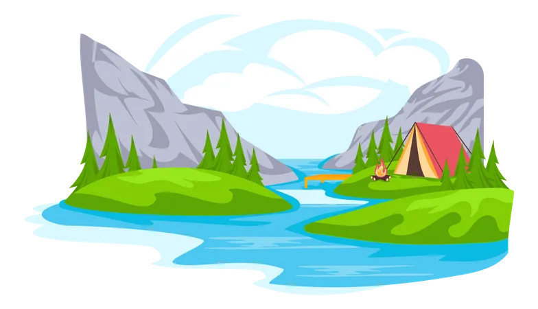 Adventure Camping  Illustration