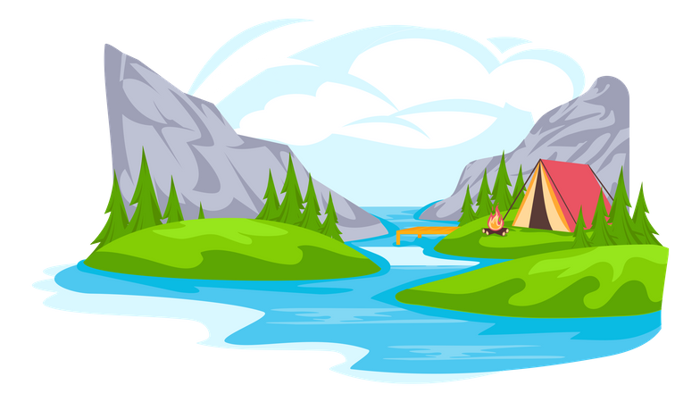Adventure Camping  Illustration