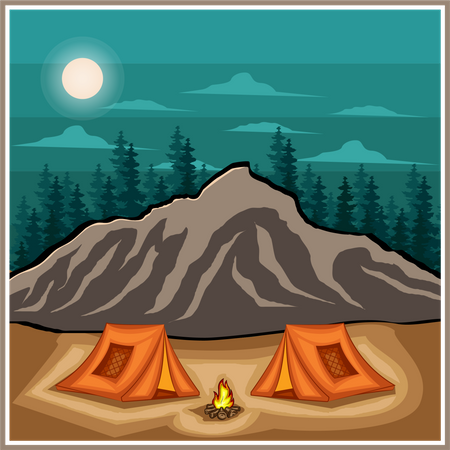 Adventure camping time  Illustration