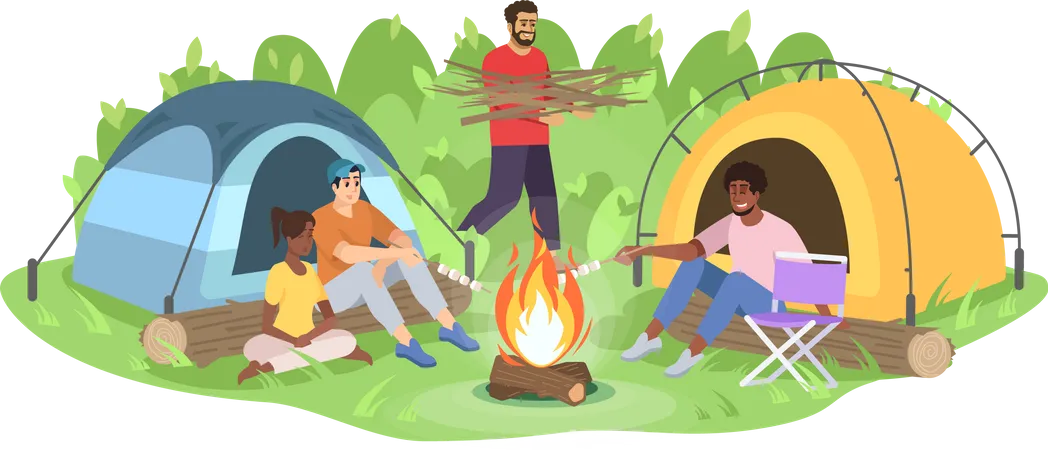 Adventure camping trip Illustration