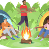 illustrations for adventure camping