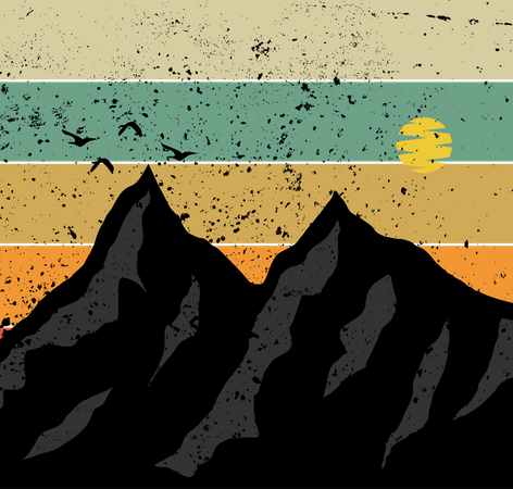 Adventure in mountain  Illustration