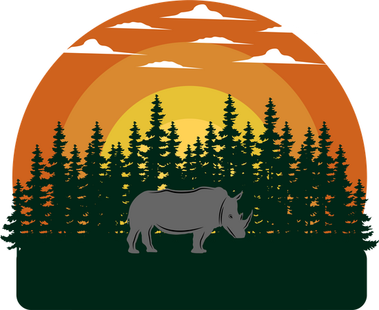 Adventure rhino  Illustration