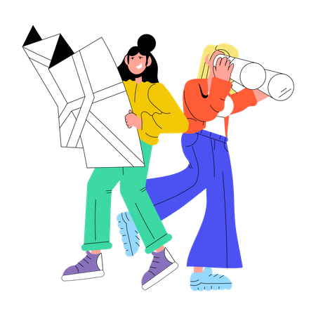 Adventure with Friends  Illustration