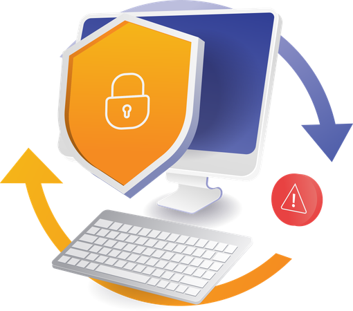 Advertencia de seguridad de datos informáticos  Ilustración