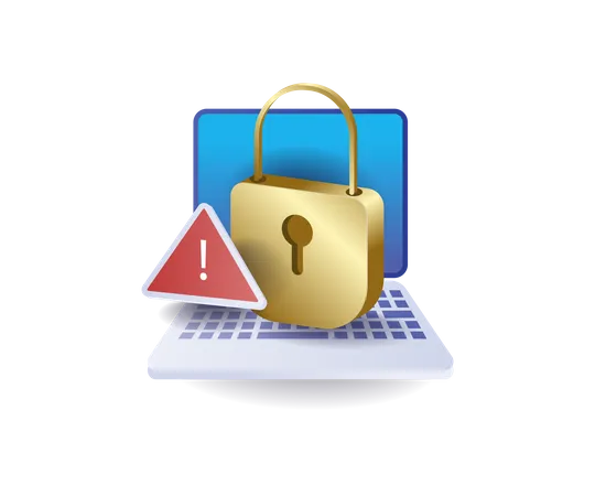 Advertencia de seguridad de datos personales informáticos  Ilustración