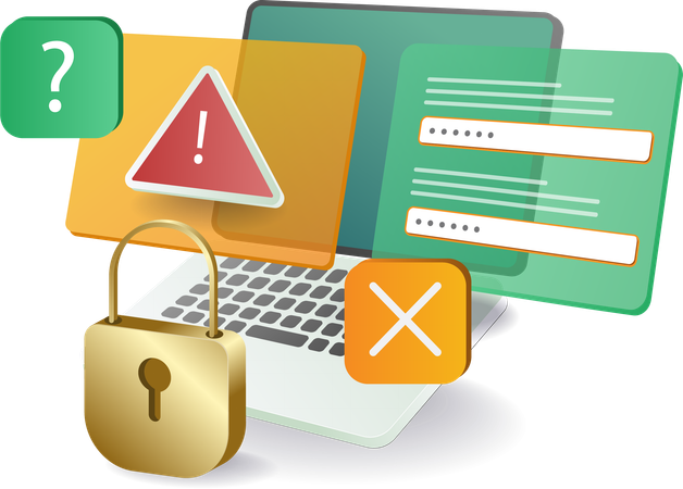 Advertencia sobre seguridad en tecnología informática  Ilustración