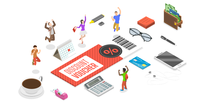 Advertising campaign and shop loyalty program Illustration