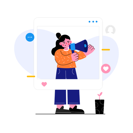 Advertising on social media  Illustration