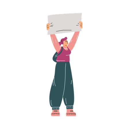 Advocate with placard  Illustration