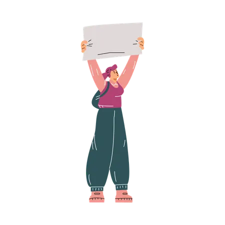 Advocate with placard  Illustration