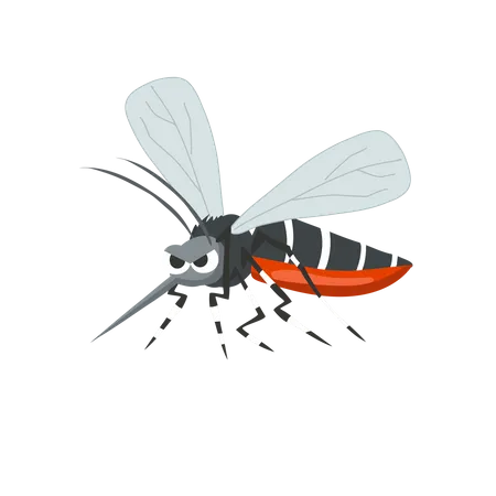 Ilustracao Vetorial Do Mosquito Aedes Ameaca Zika Dengue Chikungunya Inseto Que Espalha Doencas Portador De Doencas Tropicais Ilustração