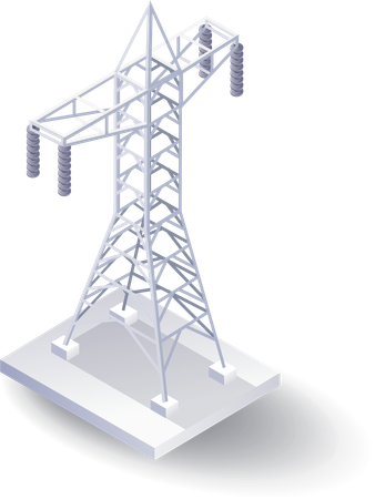 Aerial power pole technology  イラスト