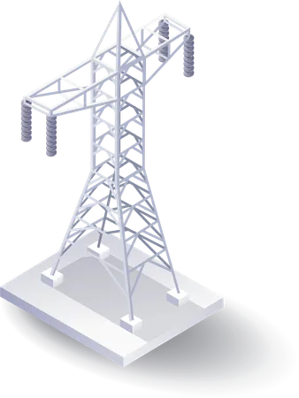 Aerial power pole technology  Illustration