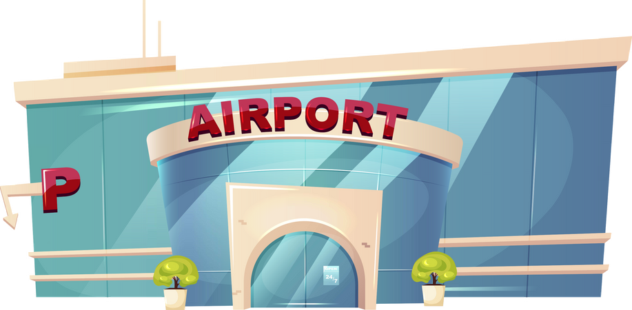 Extérieur de l'aéroport  Illustration