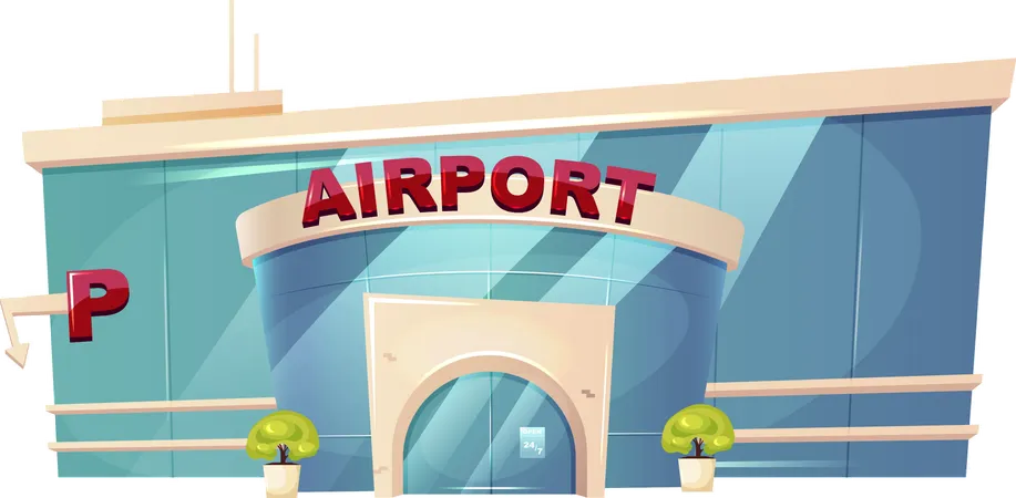 Extérieur de l'aéroport  Illustration