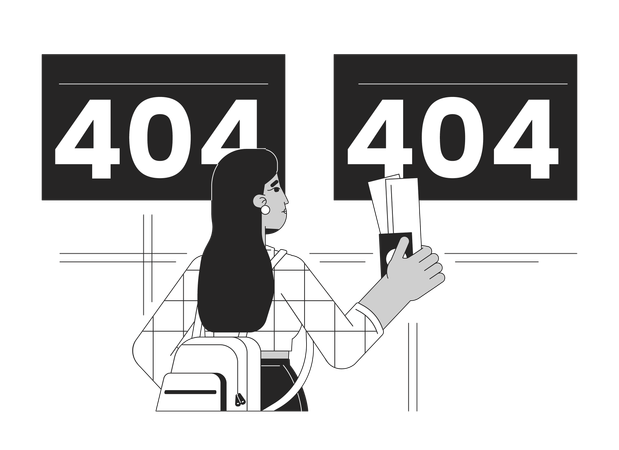 Salida del aeropuerto vuelos cancelados error 404  Ilustración