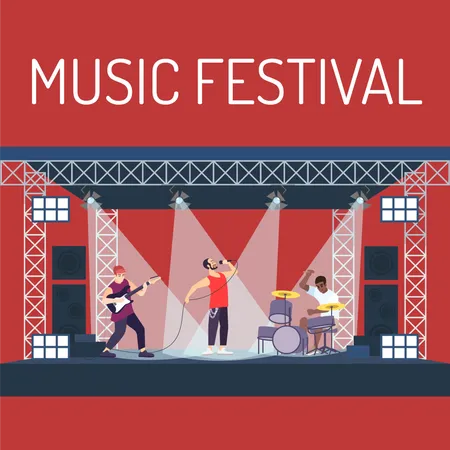 Affiche du festival de musique  Illustration