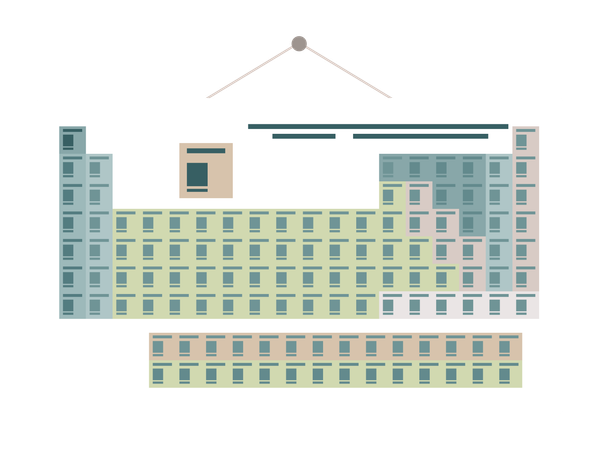 Affiche du tableau périodique pour les chimistes et les étudiants  Illustration