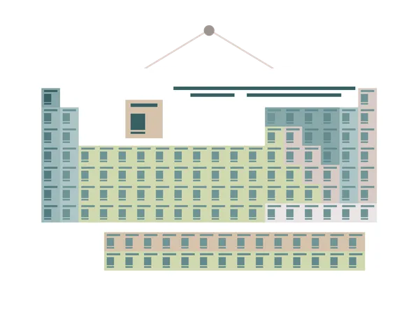 Affiche du tableau périodique pour les chimistes et les étudiants  Illustration