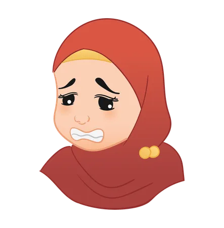 Afraid Muslim Girl  Illustration