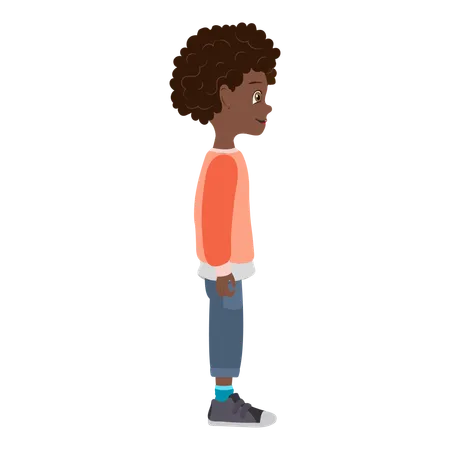 African American Boy  Illustration