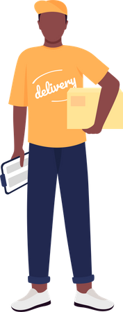 African American delivery man  Illustration