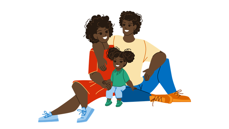 African american family  Illustration